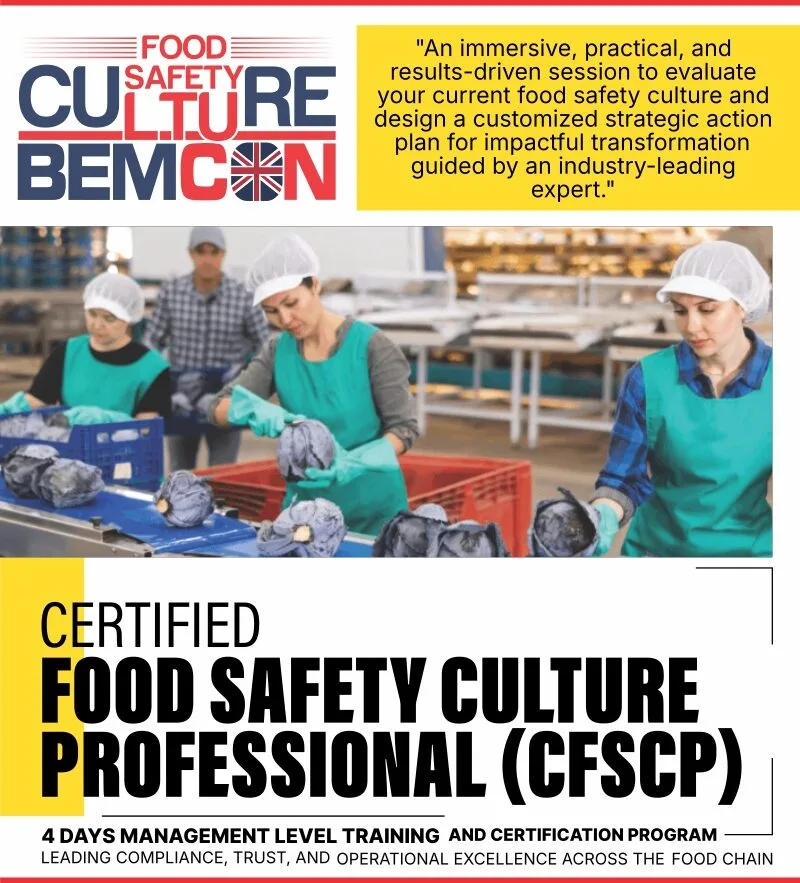 Certified Food Safety Culture Professional CFSCP - Food Safety Culture 2025 Header - BEMCON